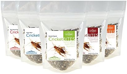 Cricket Bites 5-Flavor Sample Pack of Roasted Crickets (North American Crickets &amp; Made in Portland, Oregon) (Assorted 5-Flavor Pack)