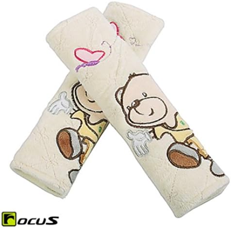 Auto Car Seat Belt Cover Cartoon Bear Straps Cover Plush Seat Shoulder Pad Cushion 2 Pcs One Pair