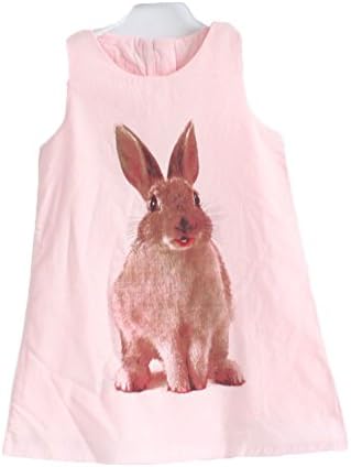 Girls Summer Tank 3d Animal Bunny Baby Dress Pink 3/4y