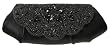 Satin Clutch, with Beaded Flower Decore , Evening Bag - Ursula (N232)