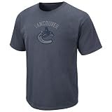 NHL Vancouver Canucks Big Time Play Short Sleeve Pigment Dye Tee (Pigment Denim, Small)