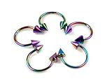20pcs 16G 4mm Horseshoe Circular Cone Spike Barbell Ear Ring Eyebrow Piercing