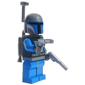 LEGO Jango Fett (Mandalorian) - LEGO Star Wars Minifigure with dual SILVER Guns, Helmet Rangefinder and Rocket Jetpack