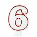 Amscan Red/White Flat Molded #6 Candle | Party Supply