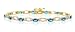 BEAUTIFUL 3.51 CT GENUINE BLUE TOPAZ & DIAMOND 14K TENNIS BRACELET