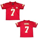Children / Boys NFL Kansas City Chiefs Cassel #7 Athletic Comfortable Fit Short Sleeve Jersey Shirt - Red (Size: M/5-6 )