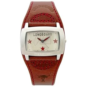 Longboard - 6070642 - Montre Junior - Quartz Analogique - Cadran Beige - Bracelet Cuir Marron