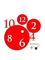 Ambiance Live Vinilo Decorativo Clock with bubbles and numbers Rojo