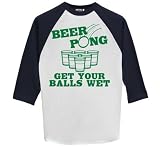 Beer Pong - Raglan 3/4 Sleeve T-Shirt