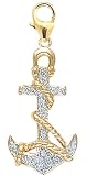 14k Gold Diamond Anchor Charm (1/10 cttw)