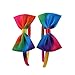 Candygirl Girls Boutique Headbands with Bows Rainbow Satin Colorful Hairband 1CM Hair Hoops(5 Pack)