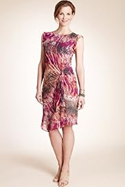 Twiggy for MS Woman Sleeveless Snakeskin Print Drape Dress