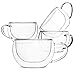 BTÃ¤T- Insulated Espresso Cups, Glass Tea Cups, Set of 4 (6 oz, 180 ml), Glass Coffee Mugs, Espresso Cups, Double Wall Glass Cups, Latte Cups, Tea Glasses, Latte Mug, Clear Coffee Cup, Espresso Glass