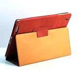 【お買い得+全6色】iPad 2ケース レザーケース　おしゃれ度高し のトカゲ柄　レッド　光沢液晶保 護フィルム付き（1413-4） 高 護