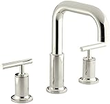 KOHLER K-T14428-4-SN Purist Deck-Mount High-Flow Bath Faucet Trim, Vibrant Polished Nickel [並行輸入品]