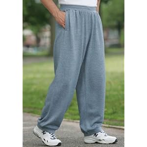 KingSize Big & Tall Marled Fleece Cuffed Open Bottom Sweatpants