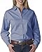 UltraClub Women's Soft Cypress Denim Double Needle Woven Shirt