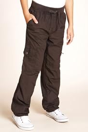 Pure Cotton Ribbed Waistband Straight Leg Cargo Trousers [T87-6279F-S]
