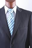 Mens 2 Button Super 150s Extra Fine Black Dress Suit with Flat Front Pants