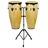 Tycoon Percussion 10 Inch & 11 Inch Congas Natural Finish With Double Stand