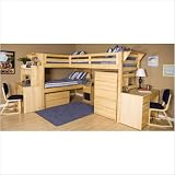 Graduate Series Extra Long Triple Lindy Loft with Twin Size Third Bed Finish: Natural, Orientation: Right-Facing