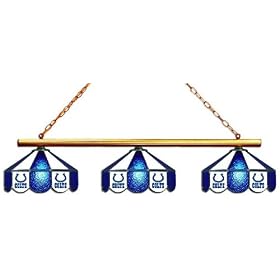 Indianapolis Colts 3pc SWAG STAINED GLASS POOL BILLIARD TABLE LAMP LIGHT