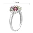 Ring With 1.53ctw Precious Stones - Genuine Diamonds, Amethyst, Citrine, Peridot, Topaz and Tourmalines Beautifully Designed in 14K White Gold - Certificate Available.
