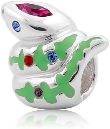 Zodiac Snake Beads Made with Swarovski and Sterling Silver (Get 1 Genuine Leather Bracelet)