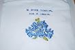 Embroidered White T with In every blossom see a miracle with Light Blue flowers Adult-L
