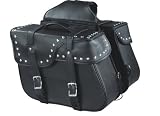 Zip-Off Dual Strap Chrome Platted Studded Motorcycle Saddlebag