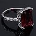 YAZILIND 11 * 15mm Emerald Cut Red Created Ruby Spinel Silver Plated Ring
