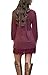 MiYang Women's Purple Long Sleeve A-line Lace Stitching Trim Casual Dress 2XL