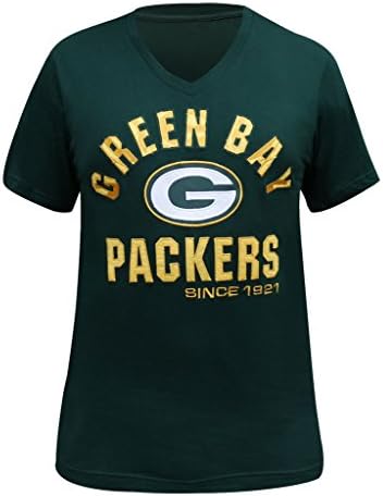 Sport Wings Mens Green Bay Packers V-Neck Super Fans T-Shirts - Green &amp; Yellow (Size: M)