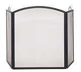 Outdoor Living : UniFlame 3 Fold Black Wrought Iron Arch Top Medium Screen