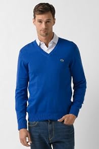 Cotton/Jersey V-Neck Sweater