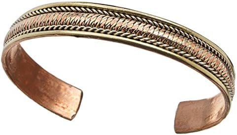 Tibetan Energy Metal Cuff Bracelet Healing Path Pattern