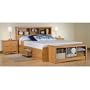 Maple Storage Bed with Bookcase Headboard - Queen Size
