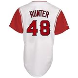 Torii Hunter Jersey: Adult 2010 Majestic Alternate White/Red Replica #48 Los Angeles Angels of Anaheim Jersey