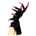 Schwarze Handschuhe rote Fingern�gel Fasching Hexe Halloween