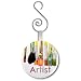 ARTIST - an Original Art by Tracey Print of Paint Brushes on a 2.25 inch Glass Mirror Backed Ornament