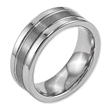 Dura Tungsten Flat Grooved 8mm Brushed and Polished Band