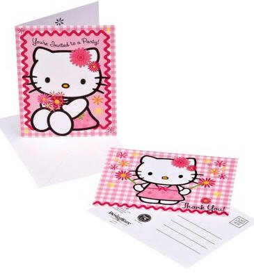Hello Kitty 8 Invitations You Notes
