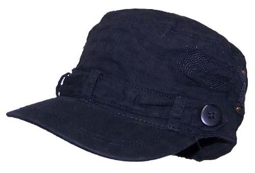 100% Cotton Women Cadet Fashion Hat Distressed Look (One Size)