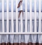 Little Giraffe Chenille 3 Piece Bumper Set-Blue/Mocha