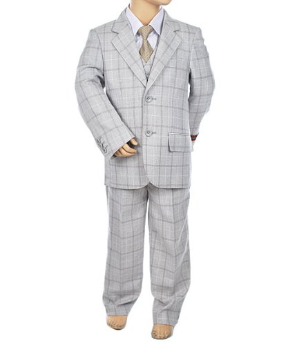 James Morgan "Subtle Grid" 5-Piece Suit (Sizes 4-7)