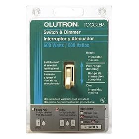 Lutron TG-103PH-IV Toggler 1000W 3-Way Preset Dimmer Ivory by Lutron Electronics Co.