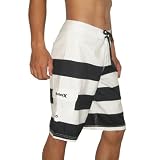 Mens Hurley Skate & Surf Boardshorts Board Shorts - Black & White (Size: 32)