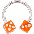 Horseshoe - Orange Dice Circular Barbell