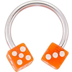 Horseshoe - Orange DICE Circular Barbell by 