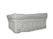 New White Wicker Storage Basket With White Cloth Lining large